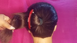 New Trick For French Bun With Using Lock Pin || Easy Hairstyle || Bun Hairstyle || BARNA'S MAKEOVER