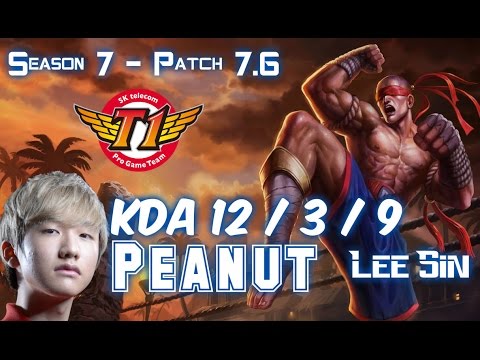 SKT T1 Peanut LEE SIN vs ELISE Jungle - Patch 7.6 KR Ranked