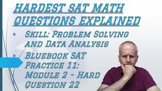 Hard #satmath Problem Solving and Data Analysis: Find Percentage w/ Bluebook 11 Hard Module 2 Q 22