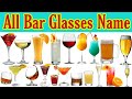 Types of Bar Glasses & Goblets with Name, Capacity & Use || Bar Cocktails Mocktails Drinking Glass