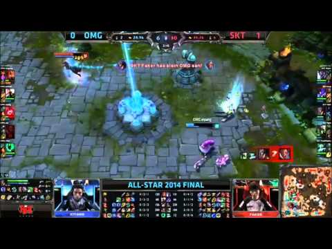 SKT Faker Twisted Fate Highlights - SKT T1 vs OMG - Grand Final - All Star 2014 - League of Legends