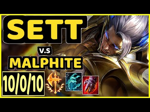 ODOAMNE (SETT) vs MALPHITE - 10/0/10 KDA TOP CHALLENGER GAMEPLAY - EUW