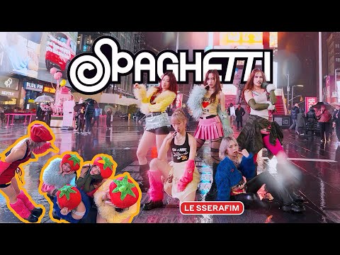 [KPOP IN PUBLIC NYC | TIMES SQUARE | ONE TAKE] LE SSERAFIM (르세라핌) - ‘SPAGHETTI’ Dance Cover by GRL1S