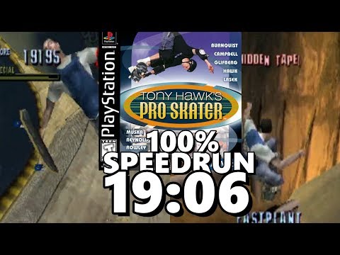 Tony Hawk's Pro Skater 100% Speed Run in 19:06