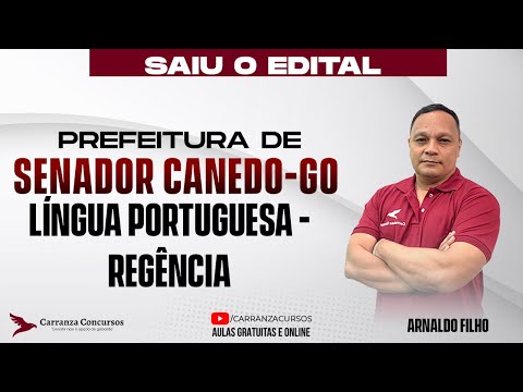 Concurso Senador Canedo-GO | Regência em Língua Portuguesa para Prova | Prefeitura