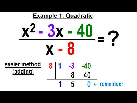 Algebra Ch 50 Synthetic Division 1 of 16 What is Synthetic Division