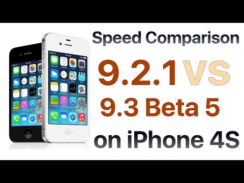 iPhone 4S iOS 9.2.1 vs iOS 9.3 Beta 5 / Public Beta 5 Build #13E5225a Speed Comparison