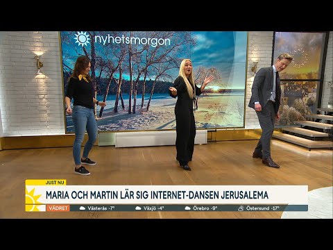Skrattfest när Maria och Martin lär sig virala dansen Jerusalema - Nyhetsmorgon (TV4)