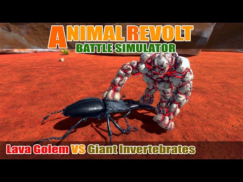 Lava Golem vs Giant Invertebrates - Animal Revolt Battle Simulator