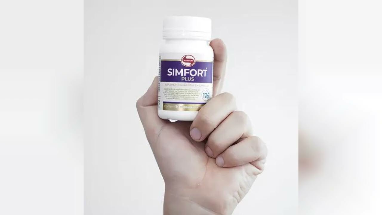 Miniatura da avaliação em vídeo de Suplemento Probiótico Simfort Plus Vitafor 17 Bilhões 60 Cápsulas