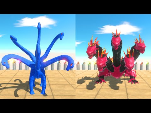 6 HEAD SUPERMAN BRACHIOSAURUS DEATH FALL ► Animal Revolt Battle Simulator