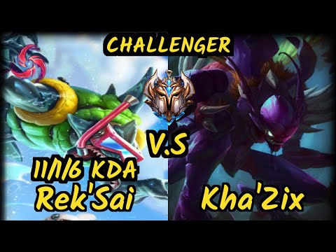 G2H Lamabear (REK'SAI) vs KHA'ZIX - 11/1/6 KDA JUNGLE CHALLENGER GAMEPLAY - EUW