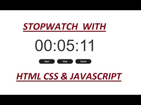 Create Stopwatch With Javascript Html And Css Javascript Stopwatch Timer With Javascript Video