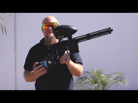 Planet Eclipse EMEK MG100 Mag Fed Paintball Gun - Hopper Shooting