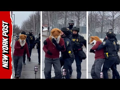 Watch ICE Mercilessly Take Down Dancing Fox Protester