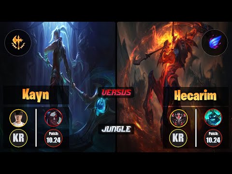 Haru KAYN (Jungle) [Conqueror] VS HECARIM - Grandmaster KR Patch 10.24