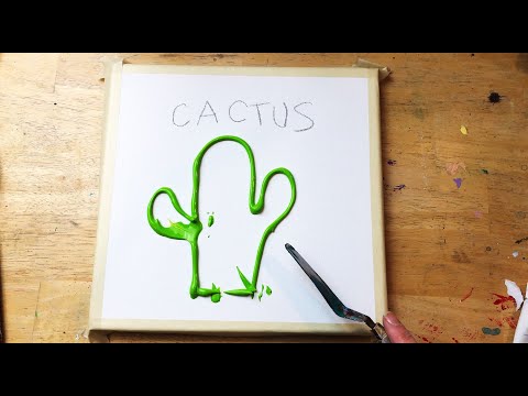 Daily Challenge #09 /Acrylic Painting Cactus Tutorial/ Palette Knife Techniques #acrylicpainting