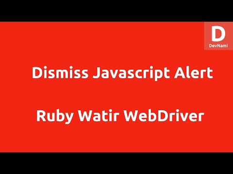 Dismiss Alert in Watir WebDriver