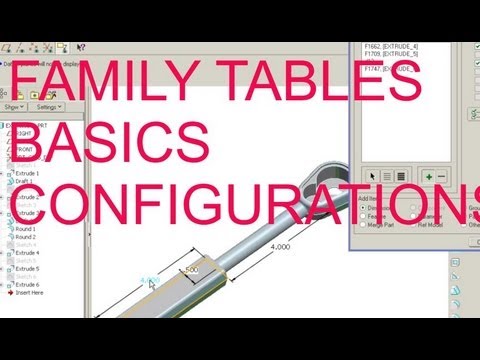 E16 Pro/Engineer Wildfire 4.0 Family Tables - Design Table