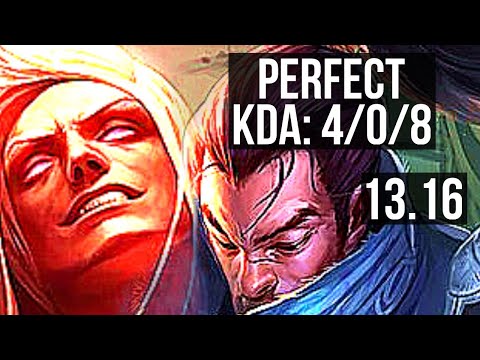 VLAD vs YASUO (MID) | 4/0/8, 400+ games, Rank 13 Vlad | KR Grandmaster | 13.16