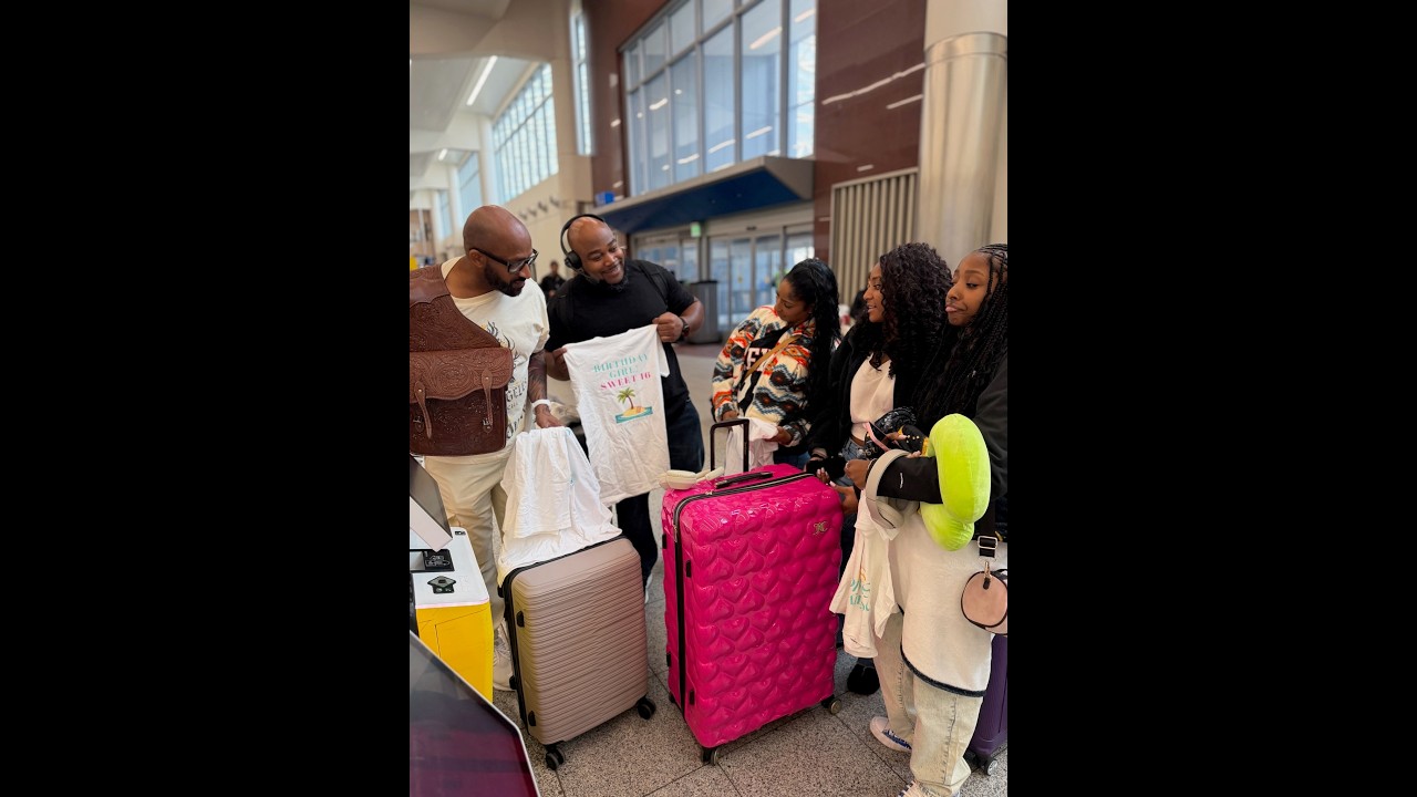 Purnell shows up at the airport last minute with a lil gift for everyone!