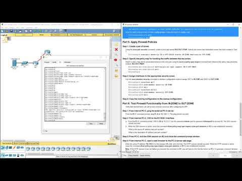 CCNA Security v2 – Lab - 4.4.1.1 - Configuring a Zone-Based Policy Firewall (ZPF)