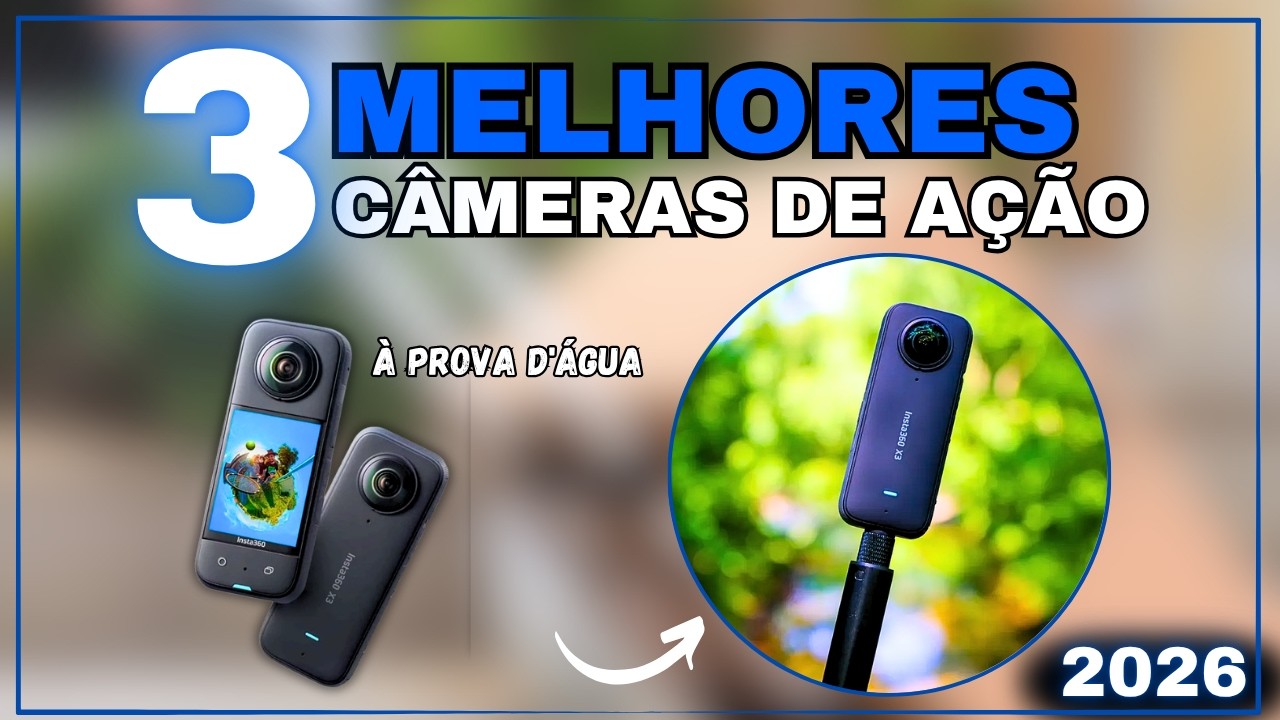 TOP 3 Câmeras de Ação à Prova d’Água 2026: Tomate MT 1190, Insta360 X3 ou GoPro HERO13 Black