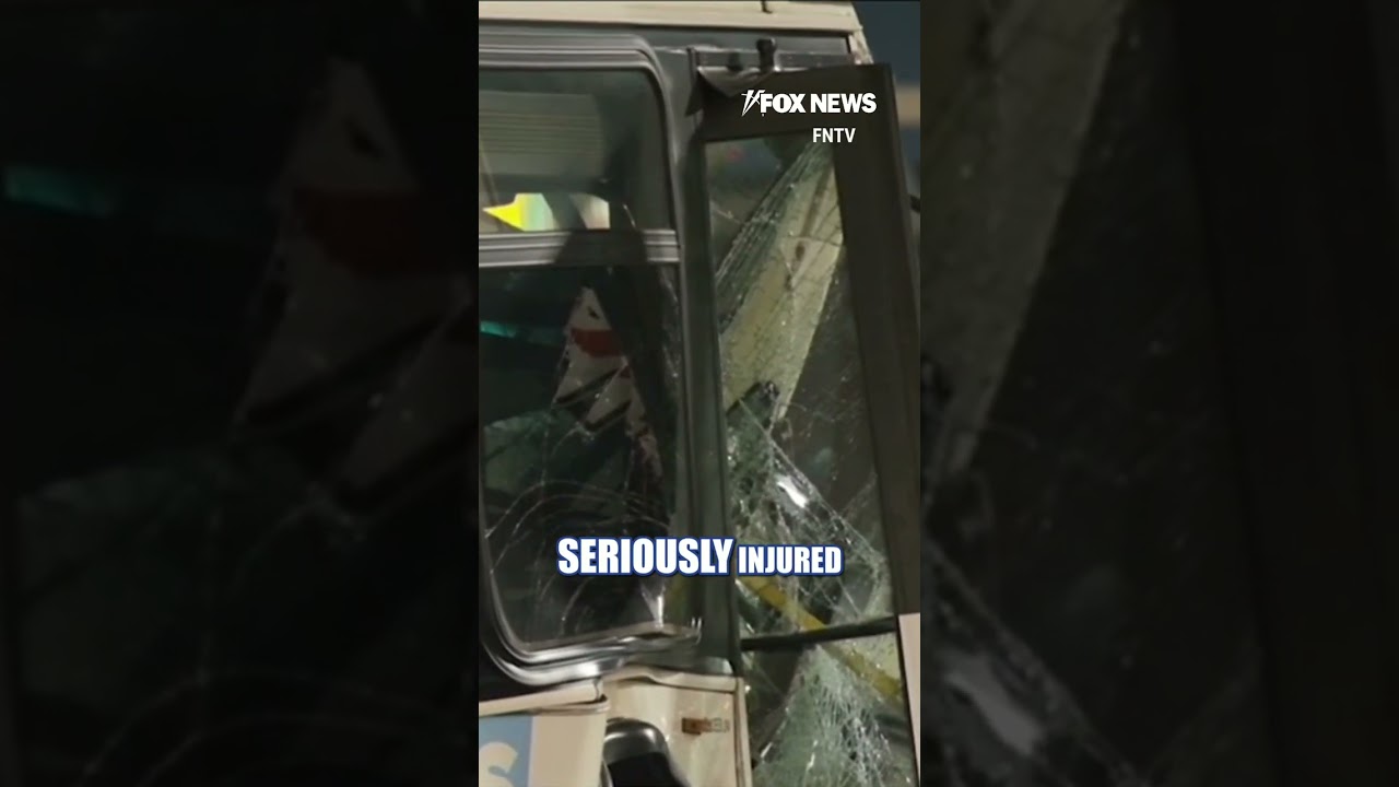 Video: Employee shuttle bus crashes into barrier at Newark Terminal B, injuring 13
