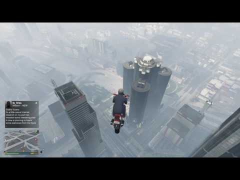 Grand Theft Auto 5 Driving my Lectro Bike off skyscraper