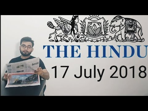 17  JULY 2018 The Hindu Newspaper Analysis in Hindi (हिंदी में) - News Articles for Current Affairs