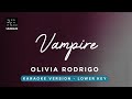 Vampire - Olivia Rodrigo (Lower Key Karaoke) - Piano Instrumental Cover with Lyrics