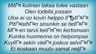 Apulanta - Todella Jossain Lyrics