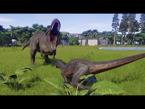 1993 T-REX VS Indominus Rex, Indoraptor, Spinoraptor and Stegoceratops - Jurassic World Evolution