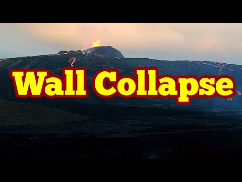 Wall Collapse On The West Rim Of Crater/ Iceland Fagradalsfjall Geldingadalir Volcano