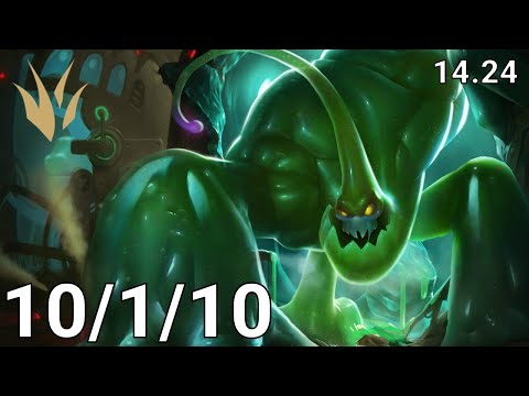 Zac Jungle vs Nidalee - EUW grandmaster | Patch 14.24