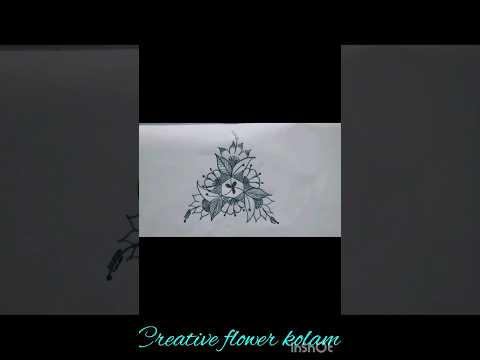 5×3dots# creative flower #kolam design #keshi tejesh creative kolam #shorts #shortsfeed# 😍🤩💜👌
