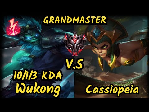 Harambe (WUKONG) vs CASSIOPEIA - 10/1/3 KDA MID GAMEPLAY - NA Ranked GRANDMASTER