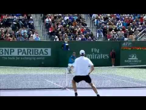 Roger Federer Hits Hot Shot In Indian Wells Final