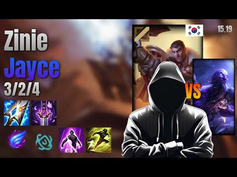 Zinie Mid Jayce vs Ryze lol KR solo rank Full Game 15.19 | Zinie 제이스 vs 라이즈