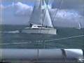 30ft Sagitta catamaran sailing fast