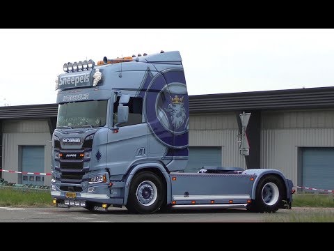 Truckshow Flakkee 2018 with Sneepels New Generation Scania V8 open pipes