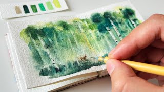 Relaxing Paint With Me ✧ My Favorite Watercolor Forest Tricks