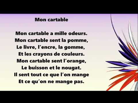 Poésie 1: Mon cartable