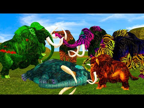 Zombie Tiger Mammoth vs Woolly Mammoth - Epic Rescue by Baby Mammoth in the Wild
