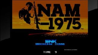 NAM-1975 (1990 JAP) . GamePlay . Run Test Discovery (Clear Dfct. Lv.1) . "Rail-Cabal Shooter - SNK"