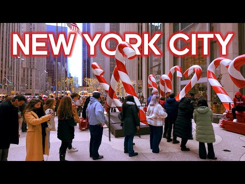New York New Years Eve 2024 🎉🎀 Bryant Park, Rockefeller Center, Sixth Avenue. NYC Walking tour