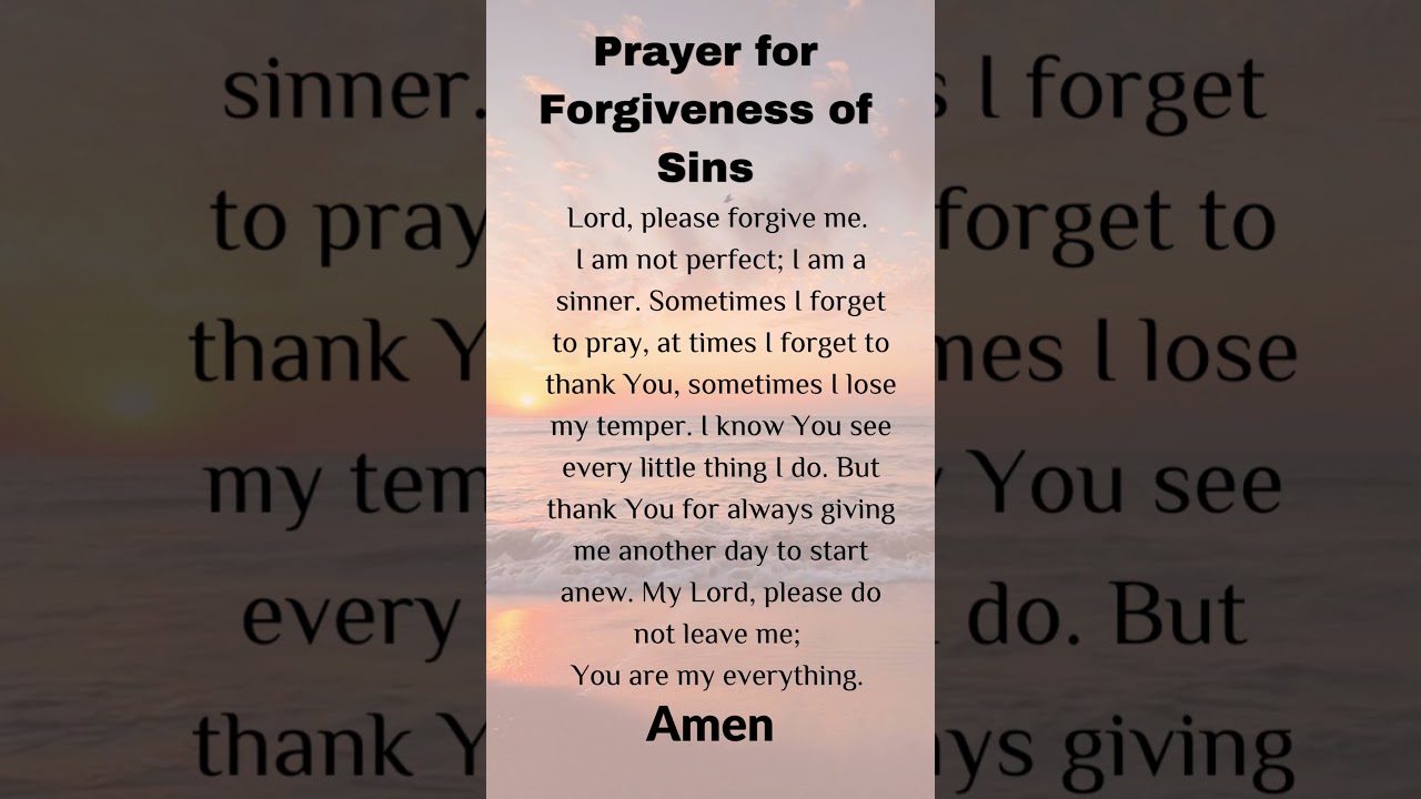Prayer for Forgiveness of Sins