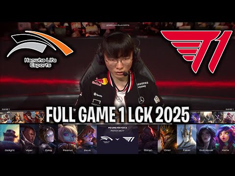FAKER vs ZEUS! - HLE vs T1 GAME 1 LCK 2025 SUMMER PLAYOFFS | HANWHA LIFE vs T1 G1 LCK 2025