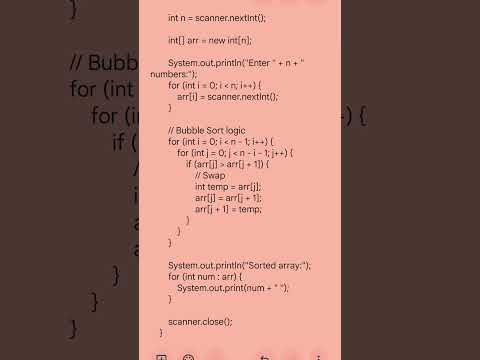Java Program Bubble Sort Array Sorting In Java Javashorts Coding Javatutorial