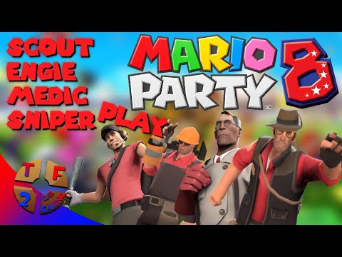 Explorador, Ingeniero, Médico y Francotirador juegan a Mario Party 8